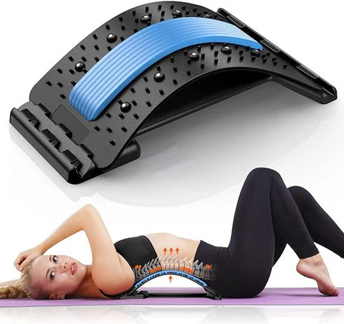 "Back Stretcher for Pain Relief & Posture Correction – Multi-Level Spine Support Device for Lower Back